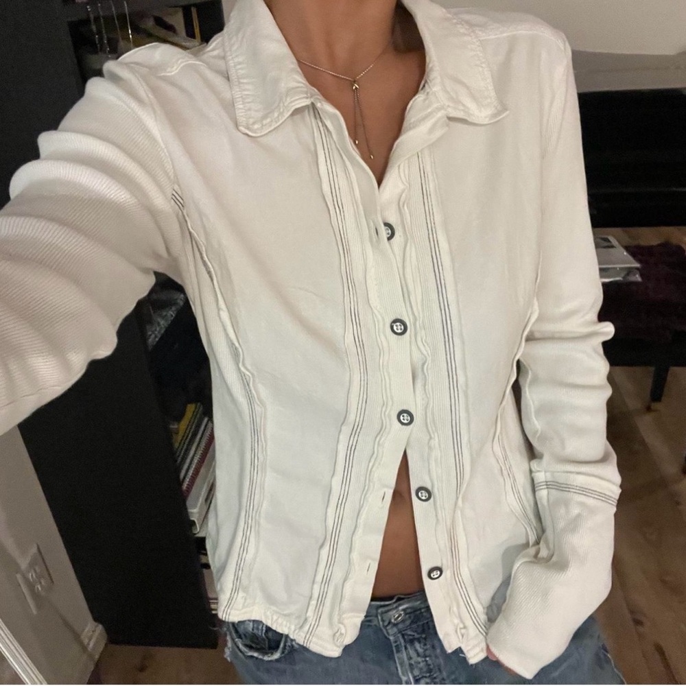 Women's White Button-Up Top